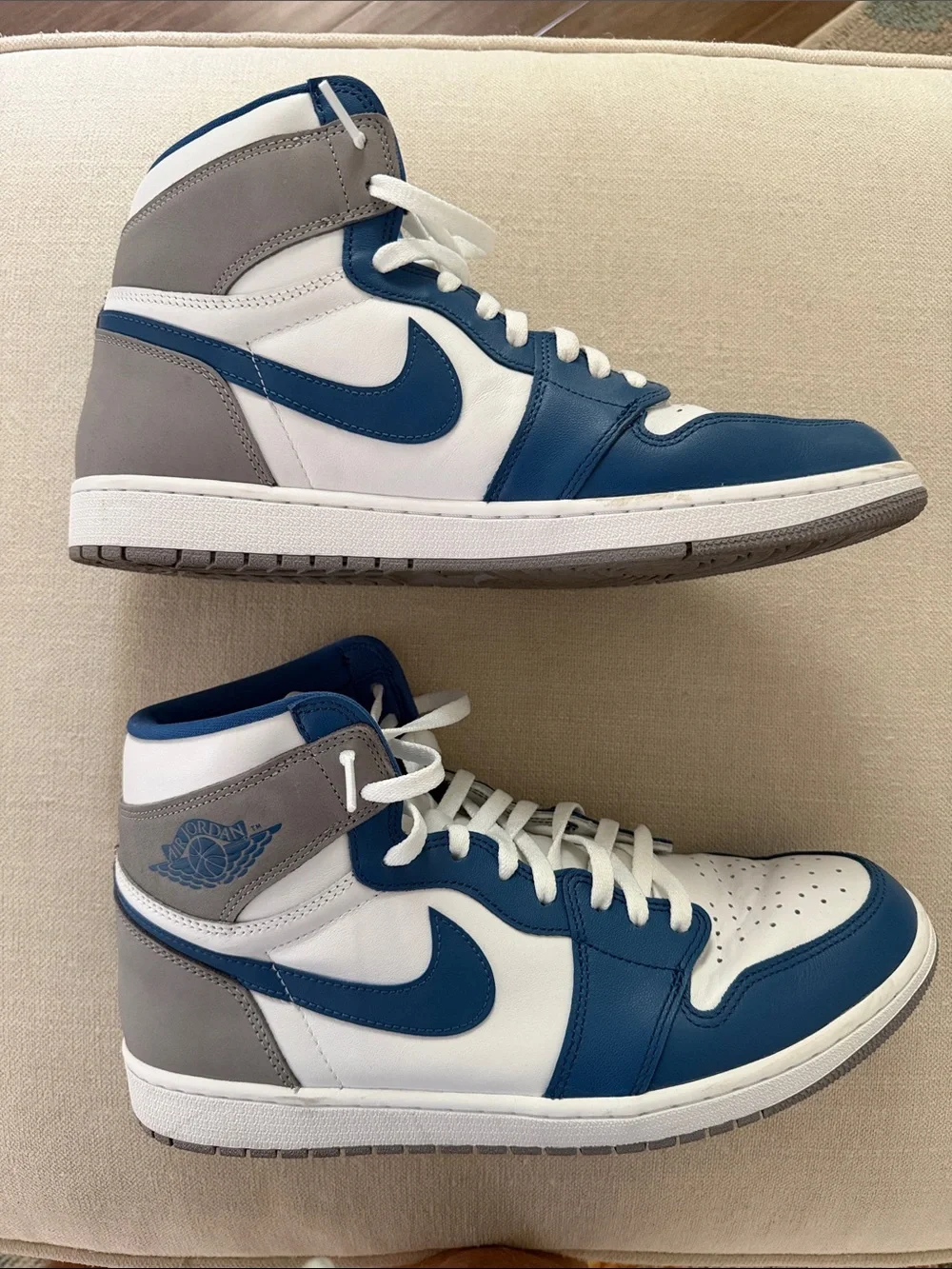 Nike Air Jordan 1 High White and Blue Men's Sneakers